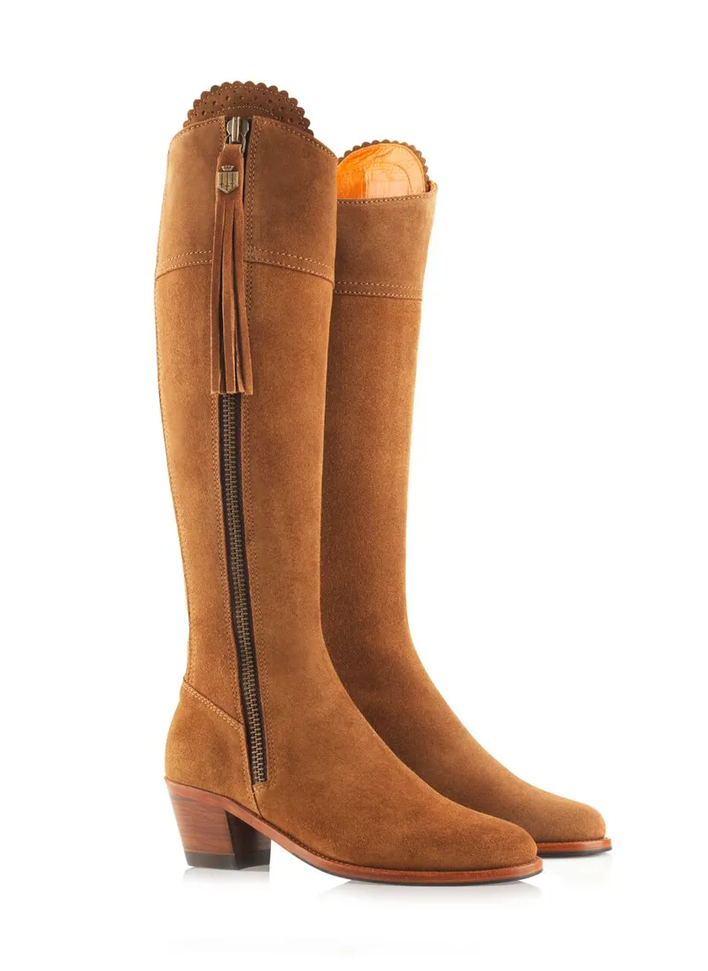 Fairfax and Favor Heeled Regina Suede Sporting Fit Tan-1